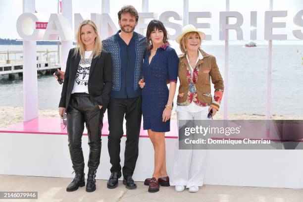 Catherine Marchal, Arnaud Binard, Nolwenn Leroy and Marie-Anne Chazel attends the "Brocéliande" Photocall during the 7th Canneseries International...