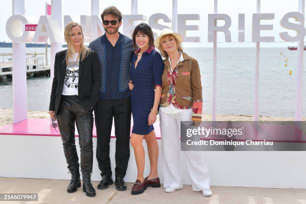 Catherine Marchal, Arnaud Binard, Nolwenn Leroy and Marie-Anne Chazel attends the "Brocéliande" Photocall during the 7th Canneseries International...