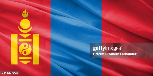 flag of mongolia - mongolian flag stock-fotos und bilder