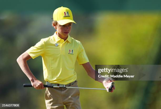 Levi Swanson of the Boy's 12-13 group participates in the Drive, Chip and Putt Championship at Augusta National Golf Club at Augusta National Golf...