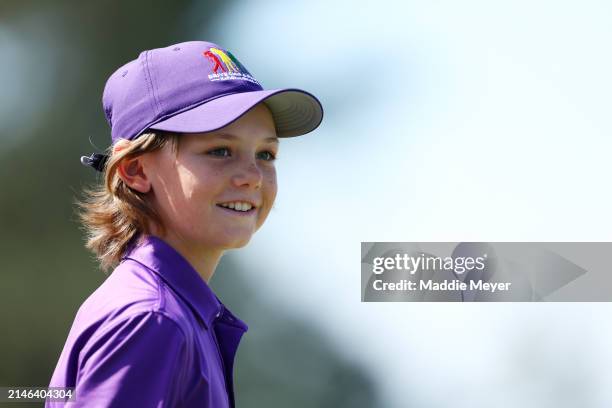 Texas Terry of the Boy's 10-11 group takes participates in the Drive, Chip and Putt Championship at Augusta National Golf Club at Augusta National...