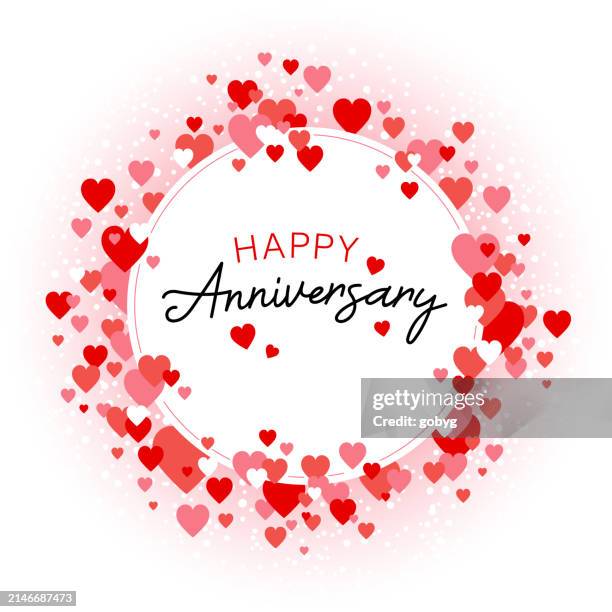 happy anniversary greeting card - wedding anniversary stock illustrations