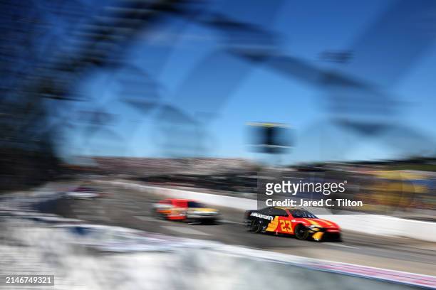 Bubba Wallace, driver of the McDonald's Toyota, drives during the NASCAR Cup Series Cook Out 400 at Martinsville Speedway on April 07, 2024 in...