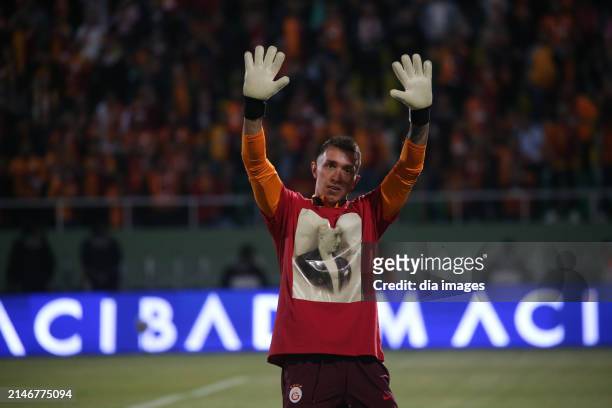 Muslera of Galatasaray during the Turkish Super Cup match between Galatasaray and Fenerbahce at 11 Nisan Stadium on April 7, 2024 in Sanliurfa,...