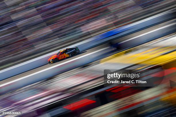 Bubba Wallace, driver of the McDonald's Toyota, drives during the NASCAR Cup Series Cook Out 400 at Martinsville Speedway on April 07, 2024 in...