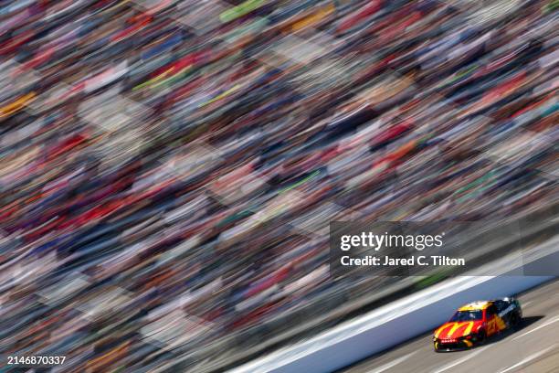 Bubba Wallace, driver of the McDonald's Toyota, drives during the NASCAR Cup Series Cook Out 400 at Martinsville Speedway on April 07, 2024 in...