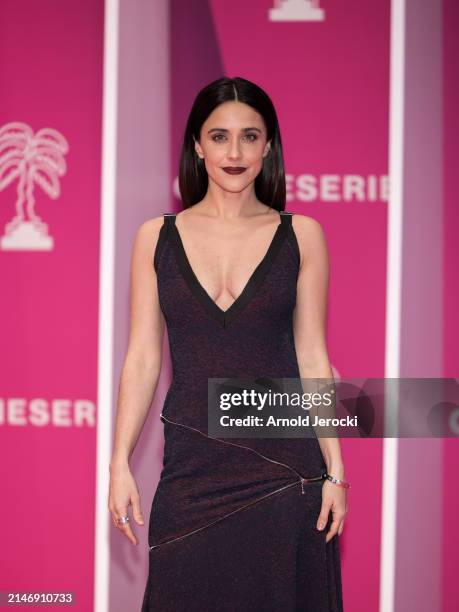 Macarena Garcíaattends the pink carpet during the 7th Canneseries International Festival - Day Three on April 07, 2024 in Cannes, France.