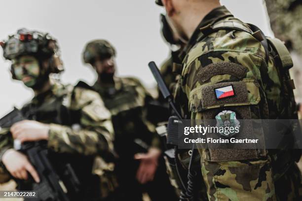 Soldiers are pictured as Czech, Norwegian and German soldiers take part in an urban combat training scenario during the Wettiner Schwert 2024...