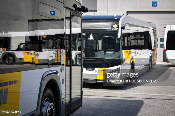 De Lijn bus pictured inside the production plant on the day of the official opening of the new production site of VDL bus & coach Dutch bus...