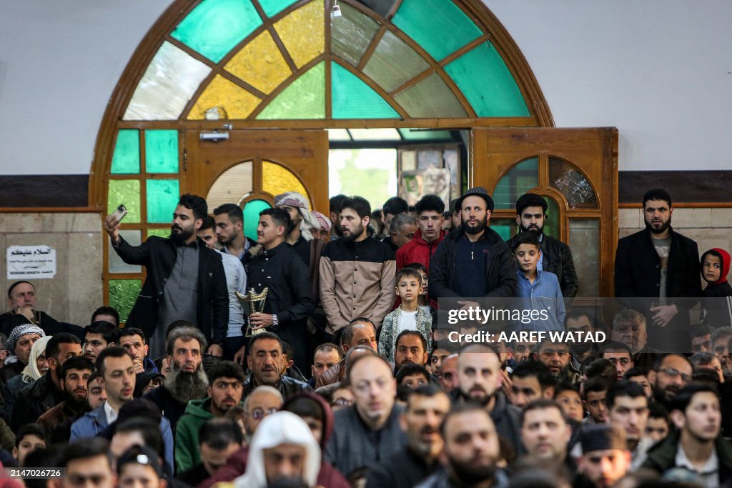 Islam In Syria Muslim worshippers gather to perform the morning prayers for the ...