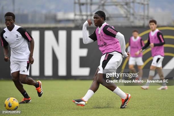 Augusto Seedorf Owusu during a Juventus U19 Training Session at Allianz Training Center on April 10, 2024 in Vinovo, Italy.