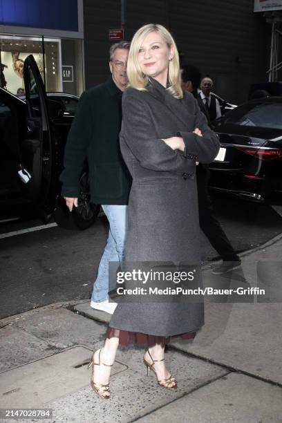 Kirsten Dunst is seen at "Good Morning America" on April 10, 2024 in New York City.