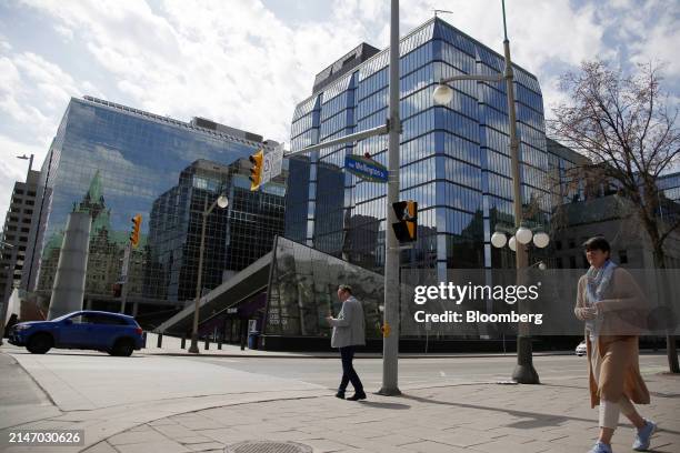 The Bank of Canada in Ottawa, Ontario, Canada, on Wednesday, April 10, 2024. The Bank of Canada held its policy rate steady for a sixth consecutive...