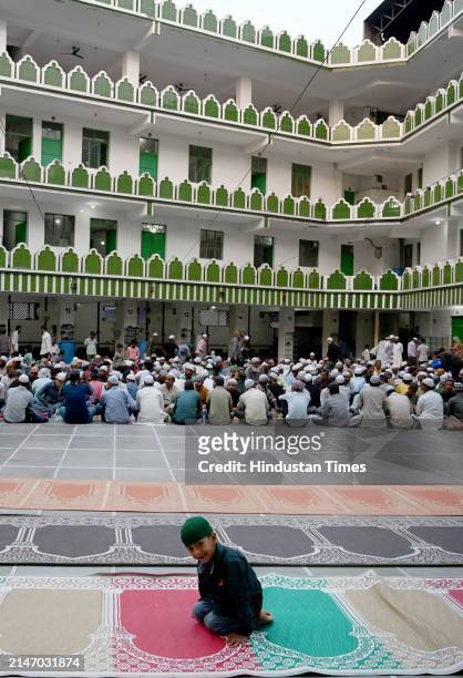 On the last day of Ramadan, Muslims offer prayers before breaking their fast with the Iftar meal at Jama Masjid during the ongoing month of Ramadan...