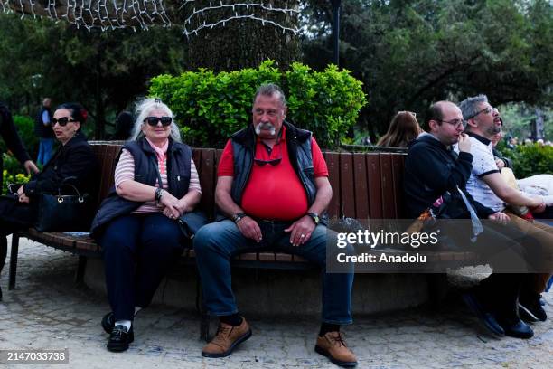 People enjoy the sunny day during the Eid al-Fitr holiday in Ankara, Turkiye on April 10, 2024. Those who spent the holiday in Ankara spent the first...