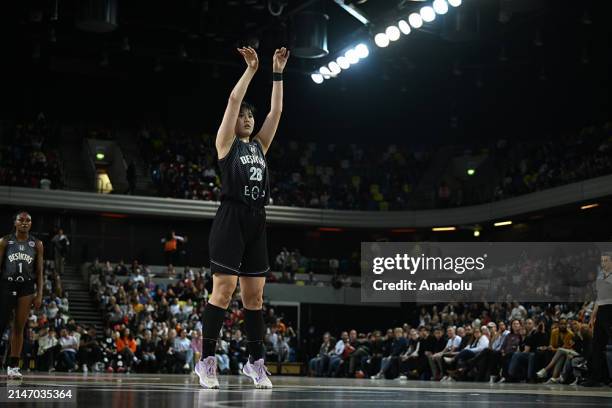 Li Yueru of Besiktas BOA in action during FIBA EuroCup Women final game between London Lions and Besiktas BOA on April 10, 2024 at Copper Box Arena...