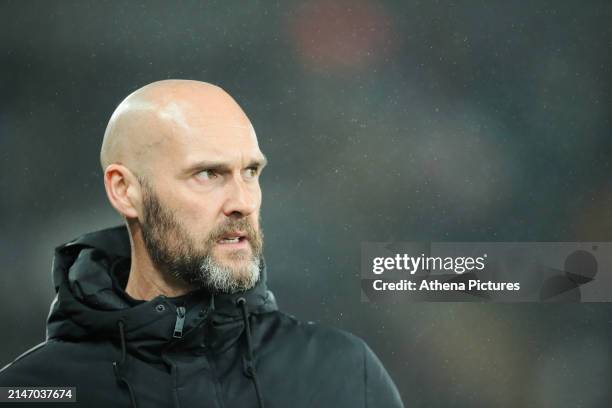 Swansea City manager Luke Williams stands in the technical area during the Sky Bet Championship match between Swansea City and Stoke City at the...