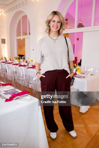 Monica Ivancan attend the "Frauen100 X Entschieden. Gegen Krebs." event at Kustermann on April 10, 2024 in Munich, Germany.