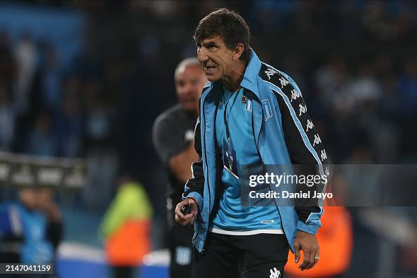 Costas Racing Gustavo Costas of Racing Club reacts during the Copa CONMEBOL... News ...