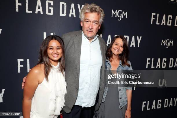 Editor Michelle Tesoro, Composer Joseph Vitarelli and Music Supervisor Tracy McKnight seen at MGM/UA Special Screening of FLAG DAY, Los Angeles, CA,...