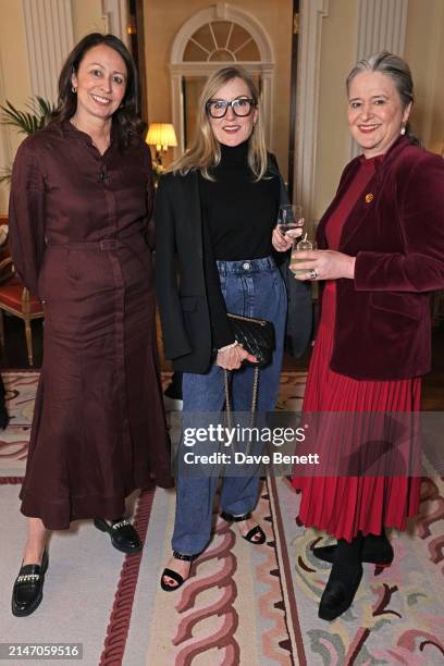 Of the British Fashion Council Caroline Rush, Anna Bartle and Harper's Bazaar Editor-in-Chief Lydia Slater attend a reception and panel discussion on...