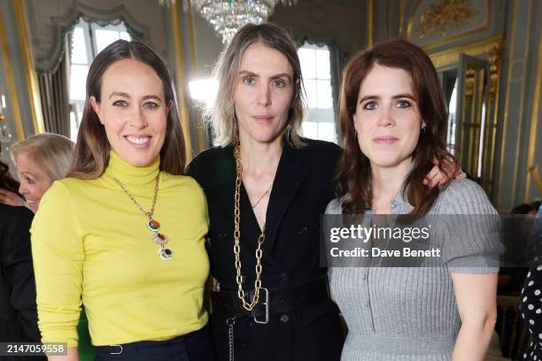 Princess Nina of Greece and Denmark aka Nina Flohr, Gabriela Hearst and Princess Eugenie of York attend a reception and panel discussion on the...