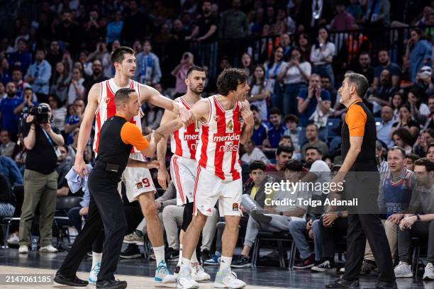 Milos Teodosic, #4 of Crvena Zvezda Meridianbet Belgrade ejected from the game after two technicals during the Turkish Airlines EuroLeague Regular...