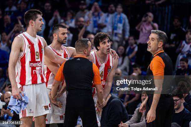 Milos Teodosic, #4 of Crvena Zvezda Meridianbet Belgrade ejected from the game after two technicals during the Turkish Airlines EuroLeague Regular...