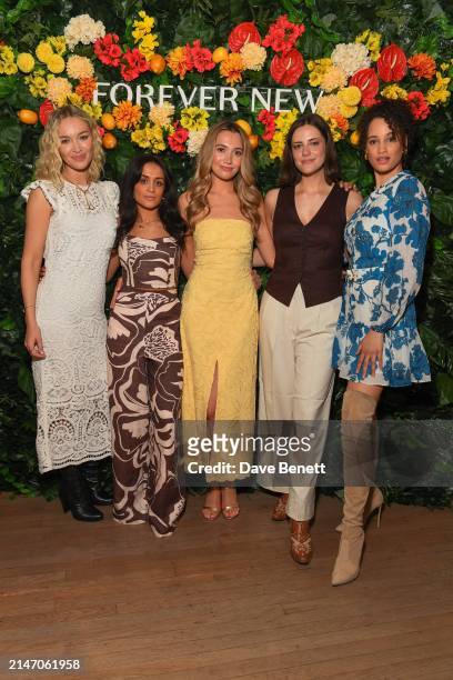 Roxy Horner, Amy-Leigh Hickman, Tilly Keeper, Meg Bellamy and Elarica Johnson attend the Forever New Ciao Bella Launch at Mortimer House on April 11,...