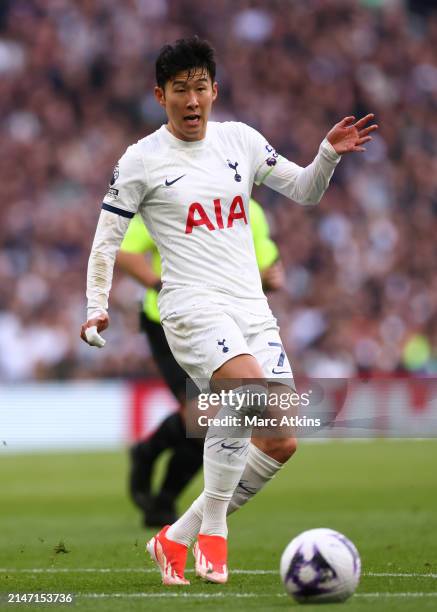 Son Heung-min of Tottenham Hotspur during the Premier League match between Tottenham Hotspur and Nottingham Forest at Tottenham Hotspur Stadium on...