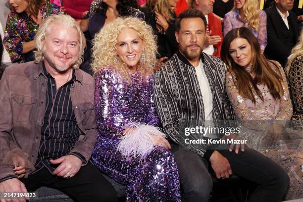 Phillip Sweet, Kimberly Schlapman, Jimi Westbrook, and Karen Fairchild of Little Big Town attend the 2024 CMT Music Awards at Moody Center on April...