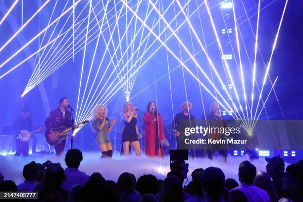 Jimi Westbrook, Kimberly Schlapman, Jennifer Nettles, Karen Fairchild, Kristian Bush and Philip Sweet perform onstage during the 2024 CMT Music...