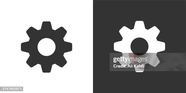 cogwheel solid icons. containing data, strategy, planning, research solid icons collection. vector illustration. for website design, logo, app, template, ui, etc - regulatory update stock illustrations