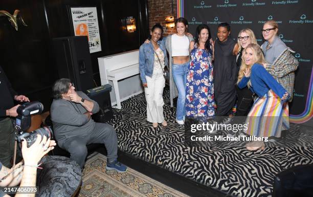 Comedian Tiffany Haddish poses with fans the 3rd annual Friendly House Comedy Fundraiser at The Bourbon Room on April 07, 2024 in Hollywood,...