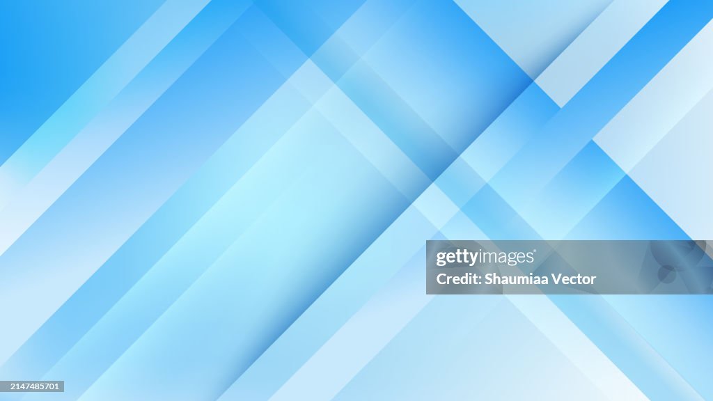 Modern light blue gradient colours geometric triangle and square shape on blue abstract background