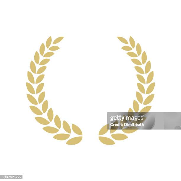 illustrazioni stock, clip art, cartoni animati e icone di tendenza di icona di wreath - alloro