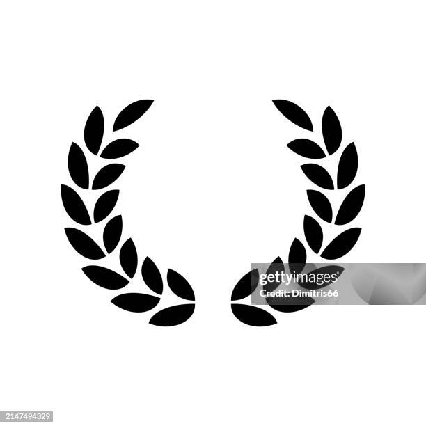 kranz-symbol - lorbeerkranz stock-grafiken, -clipart, -cartoons und -symbole