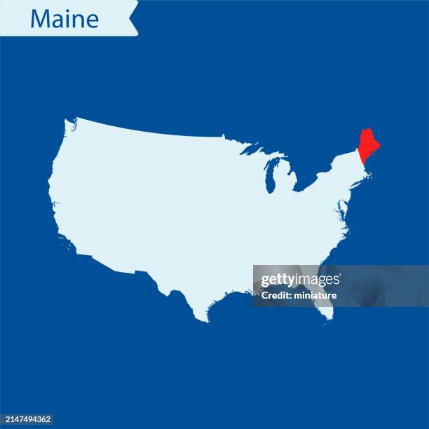 Blue&me Map Political Map Of Maine Photos and Premium High Res Pictures - Getty Images