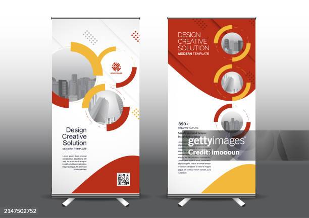 roll up template vector illustration, - trade show stock illustrations