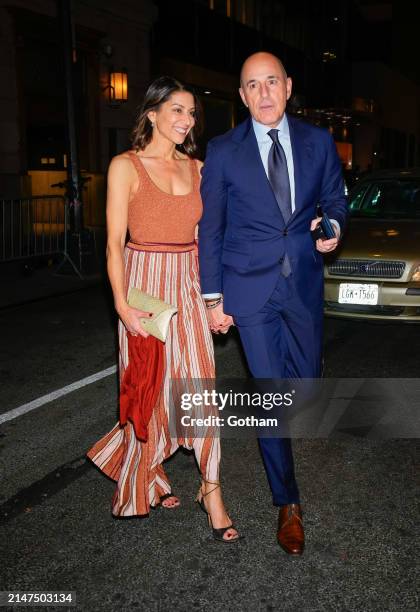 Matt Lauer is seen outside the Polo Bar for the reception of Don Lemon's wedding with Tim Malone on April 07, 2024 in New York City.