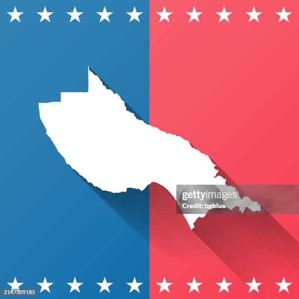 santa cruz county, california. map on blue and red background - santa cruz california stock illustrations