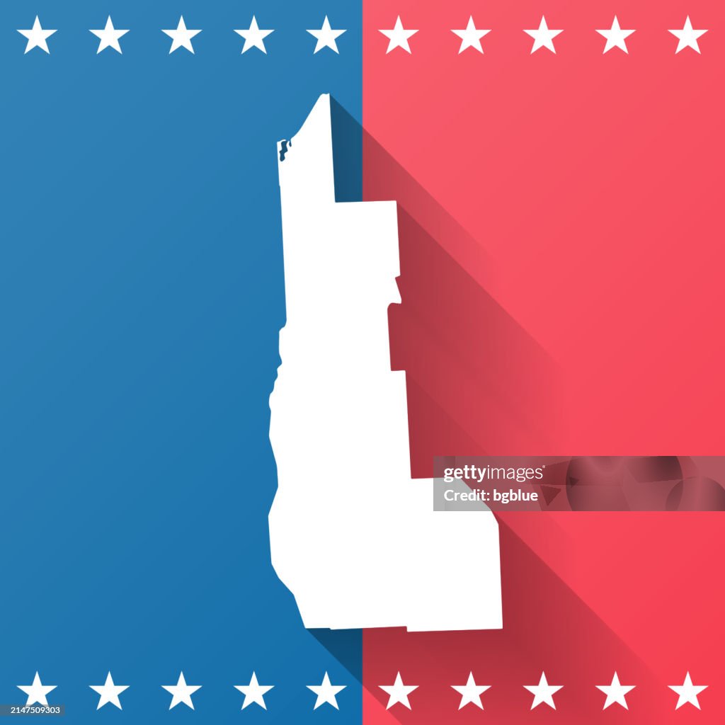 Cayuga County, New York. Map on blue and red background