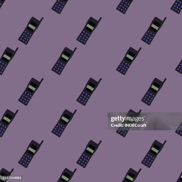 cell phone seamless pattern - flip phone stock illustrations
