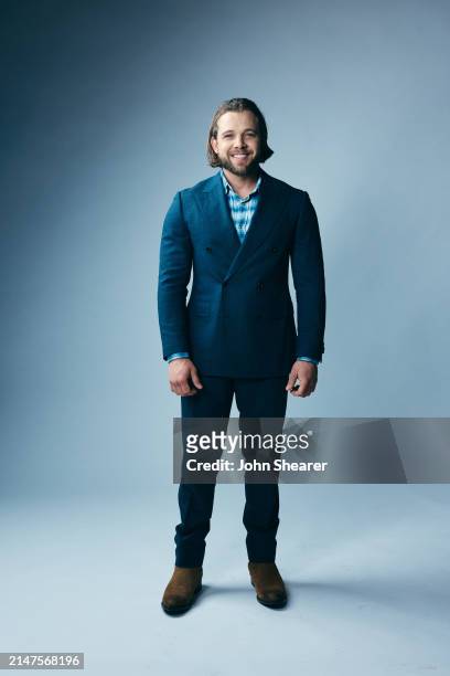 Max Thieriot poses for the 2024 CMT Music Awards portraits at the Moody Center on April 07, 2024 in Austin, Texas.