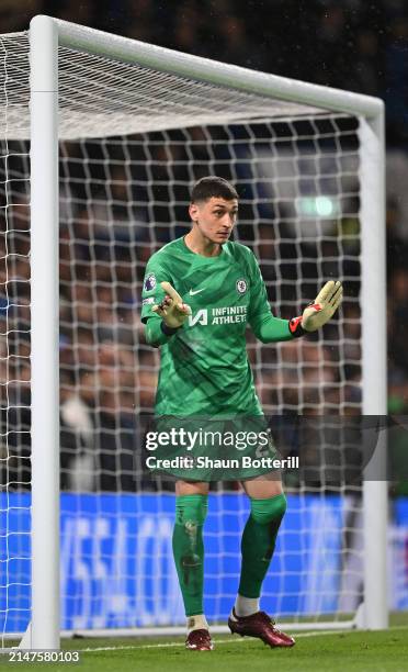 Djordje Petrovic of Chelsea during the Premier League match between Chelsea FC and Manchester United at Stamford Bridge on April 04, 2024 in London,...