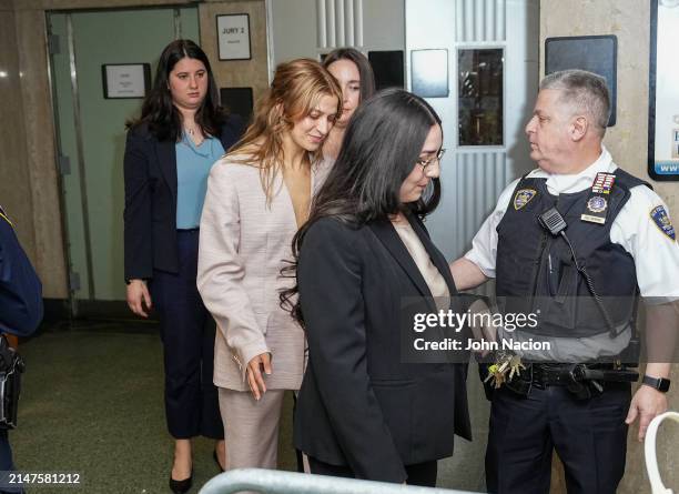 Grace Jabbari departs sentencing hearing in the domestic abuse case at Manhattan Criminal Court on April 8, 2024 in New York City. Jonathan Majors...