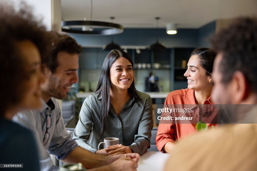 Happy businesswoman smiling in a meeting at the office