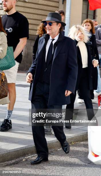 Jose Miguel Fernandez Sastron upon his arrival at the funeral mass of Fernando Gomez-Acebo y de Borbon, at the Castrense Cathedral, on April 8 in...