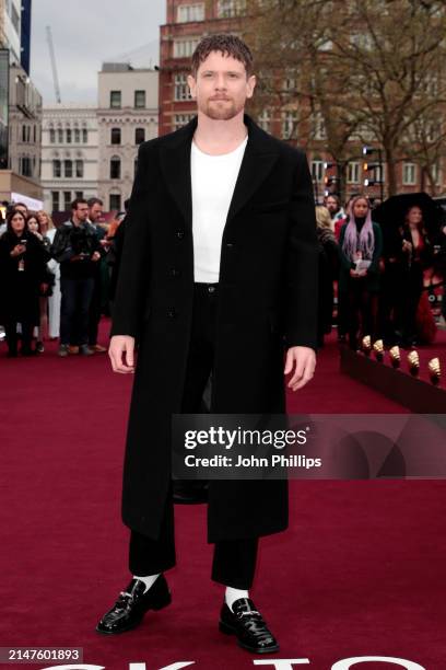 Jack O'Connell attends the world premiere of "Back To Black" at the Odeon Luxe Leicester Square on April 08, 2024 in London, England.