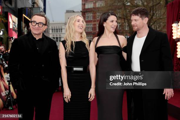 Eddie Marsan, Sam Taylor-Johnson, Marisa Abela and Jack O'Connell attend the world premiere of "Back To Black" at the Odeon Luxe Leicester Square on...